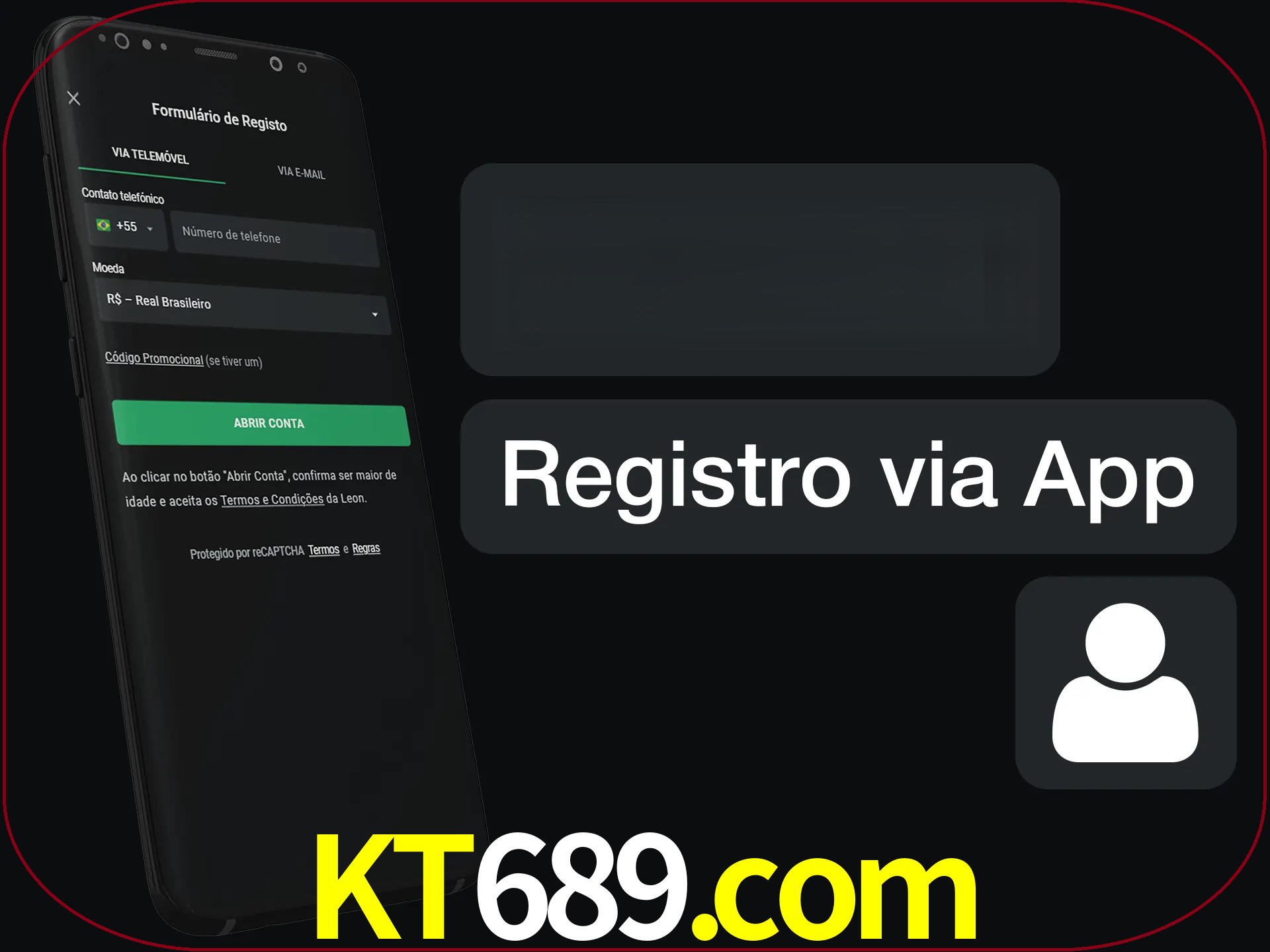 Registre-se com duas etapas usando o aplicativo.