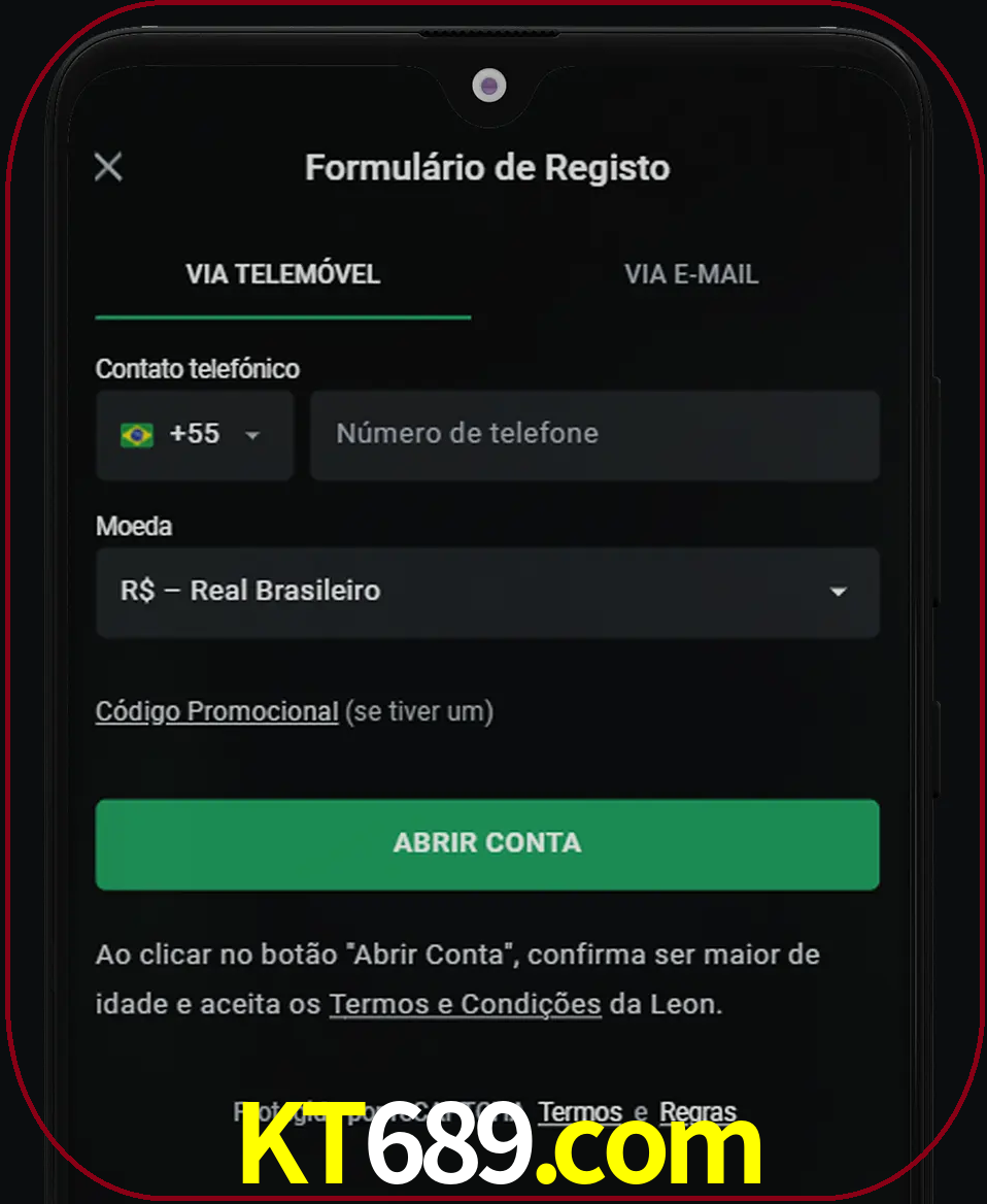 Abra o aplicativo e inicie o processo de registro.