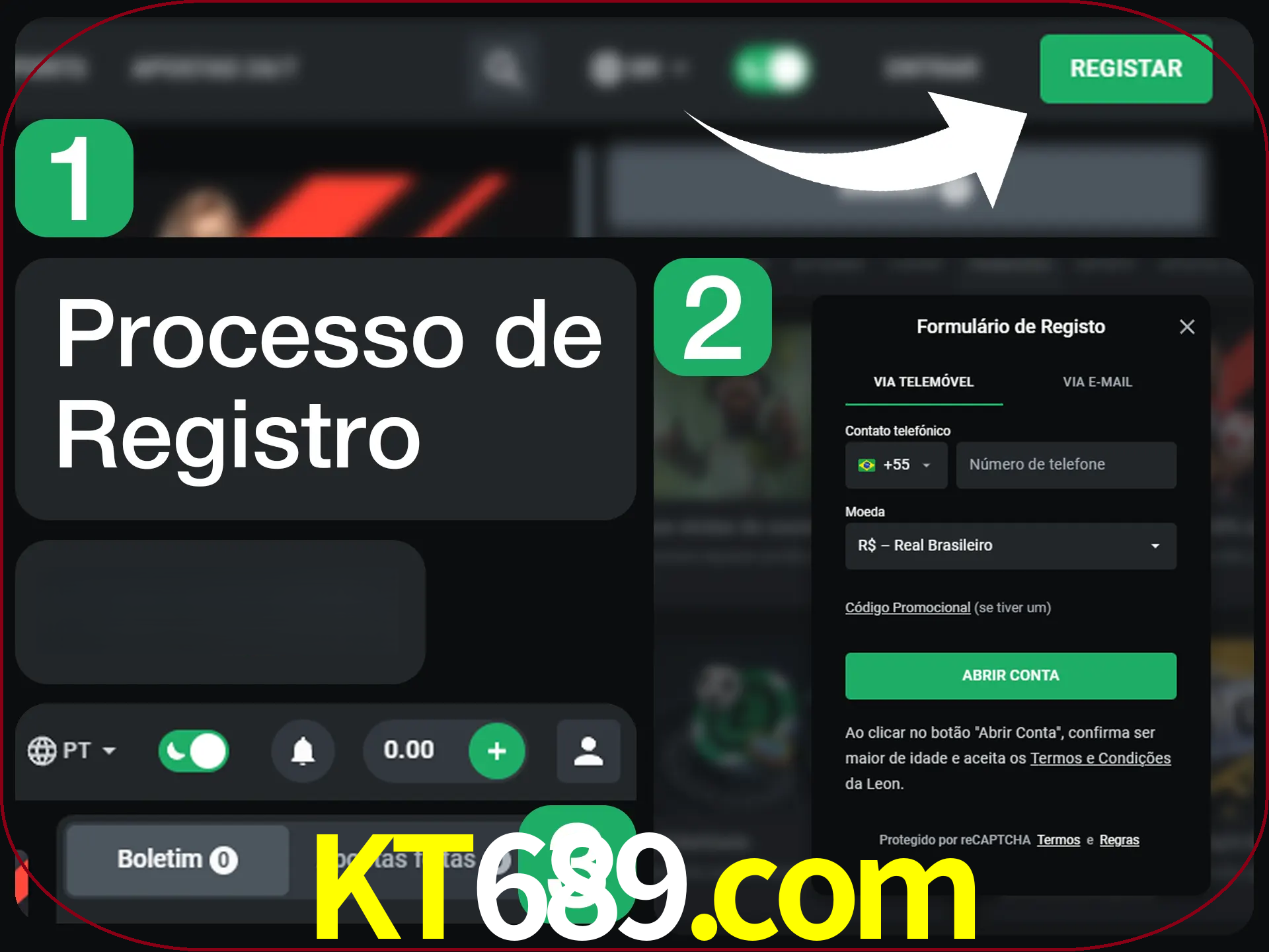 O processo de registro na LeonBet é simples.